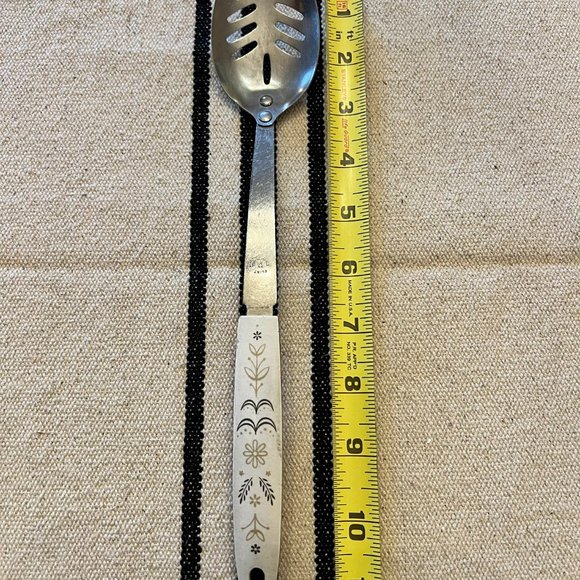 Vintage Flint Arrowhead Stainless USA Slotted Serving Spoon Wheat Pattern Handle - Picture 3 of 4